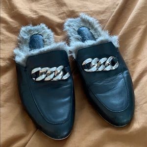 Jeffery Campbell black chain loafers